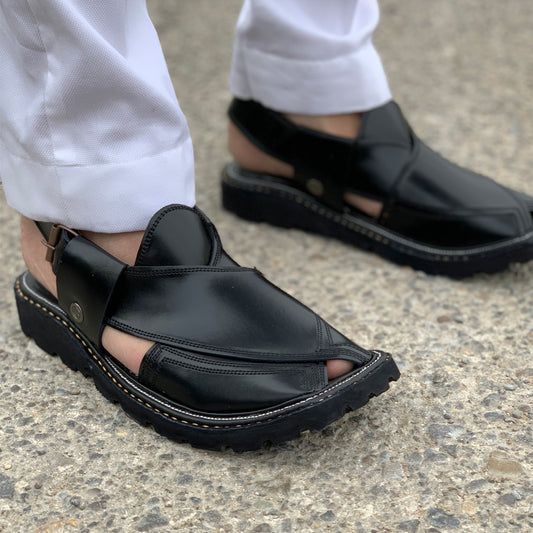 VIBRAM SOLE SHINY BLACK: 056